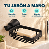 Jabonera Canastilla Turmalina Negra En Aluminio — características