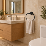 Toallero Aro Turmalina Negro En Aluminio — ambientación de baño