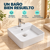 Lavamanos Logik Blanco Con Rebose 38 × 38 cm — características