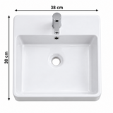 Lavamanos Logik Blanco Con Rebose 38 × 38 cm — medidas verificadas