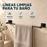 Toallero Barra Perla Negro En Aluminio — características