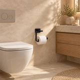 Portarrollos Perla Negro En Aluminio — ambientación de baño
