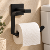 Portarrollos Perla Negro En Aluminio — detalle instalado