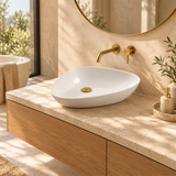 Lavamanos Triangle Blanco De Tres Esquinas 59 × 39 cm — ambientación de baño