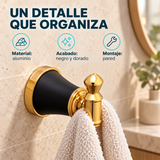 Perchero Diamante Negro Y Dorado En Aluminio — características