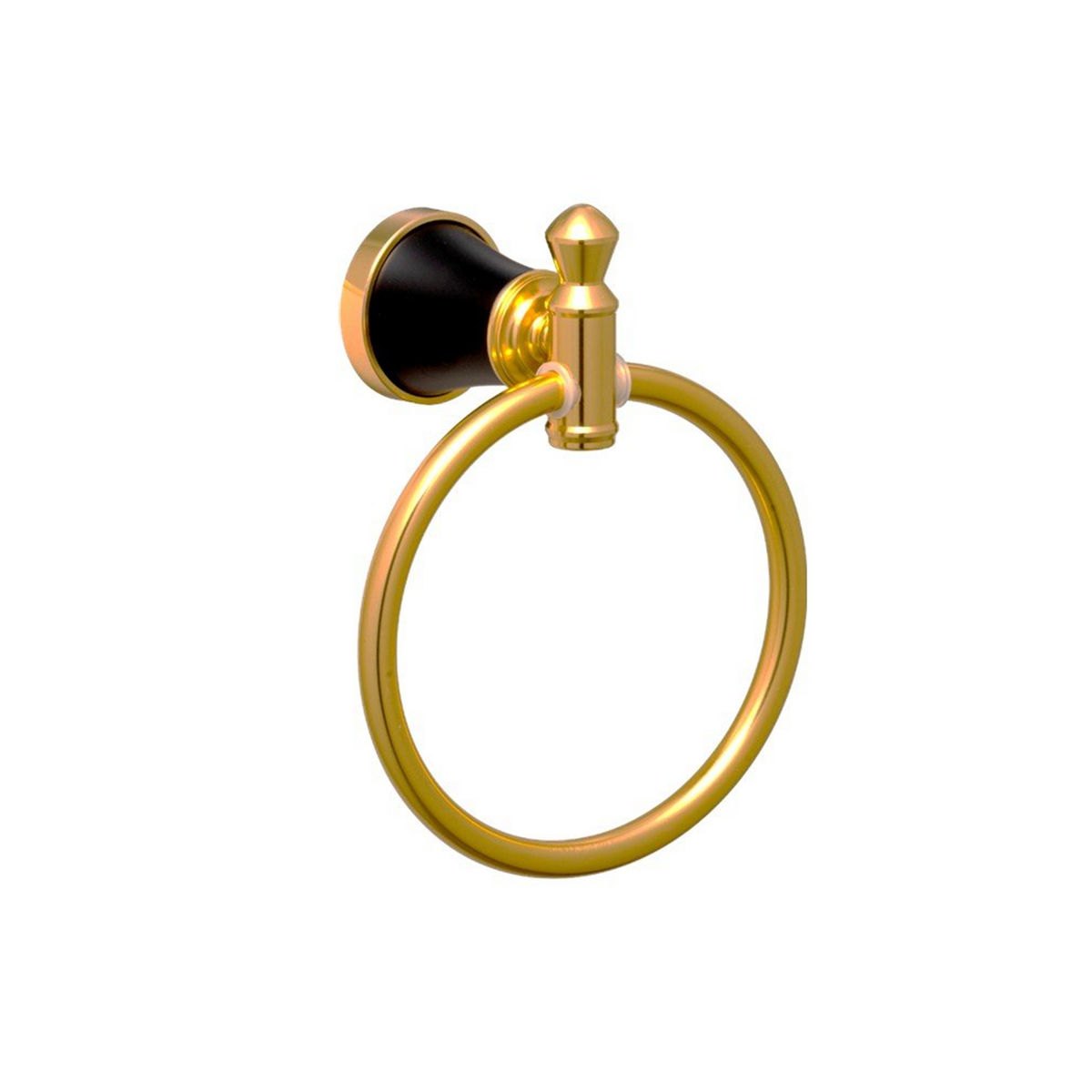 Toallero Aro Diamante Negro Y Dorado En Aluminio — fotografía oficial