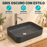 Lavamanos Malibú Gris Oscuro 50 × 39 cm — características