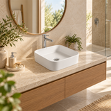 Lavamanos Ontario Cuadrado Blanco 37 cm — ambientación de baño
