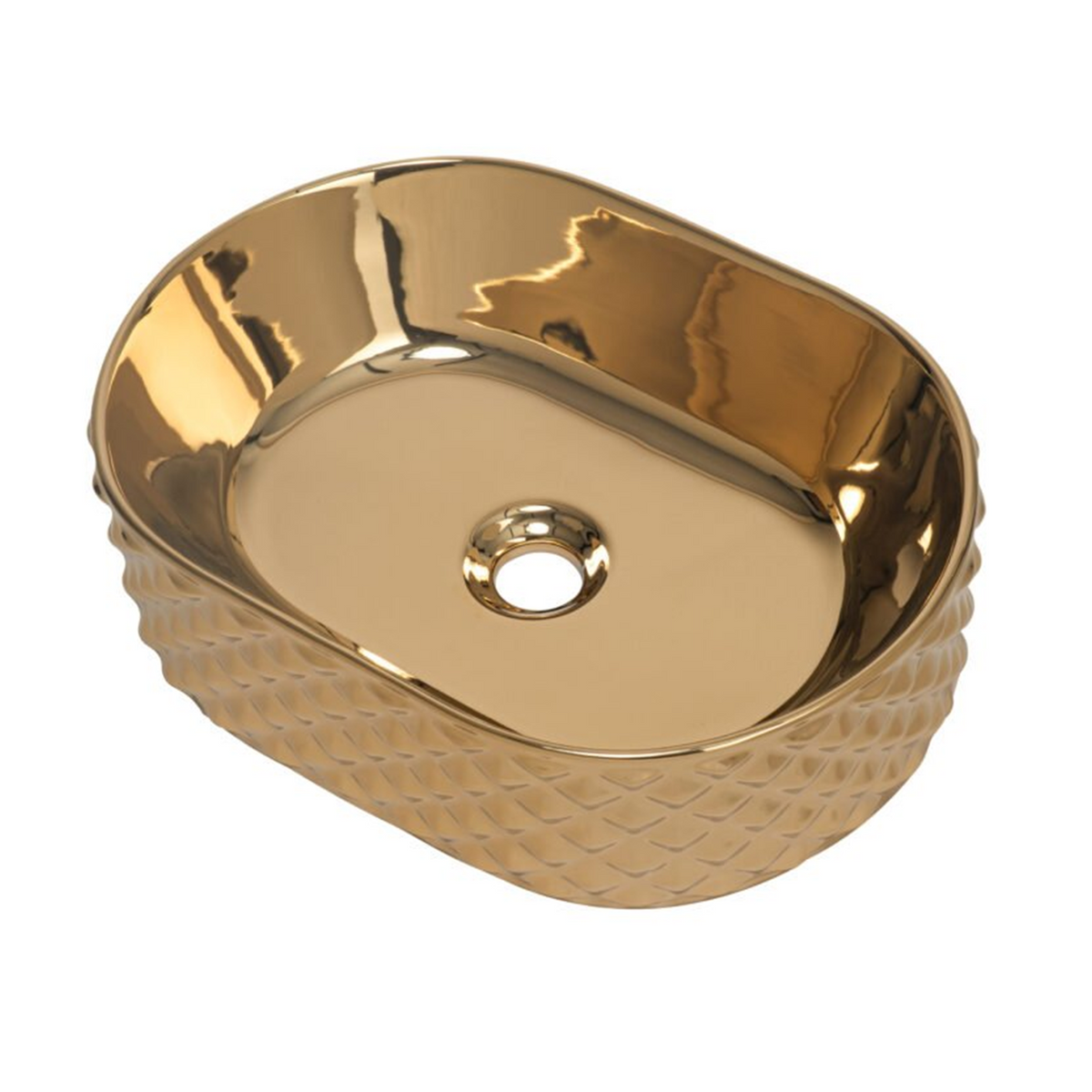 Lavamanos Crystal Dorado Brillante 46 × 34 cm — fotografía oficial