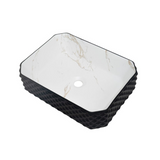 Lavamanos Stella Negro Con Interior Calacata 50 × 37 cm — fotografía oficial