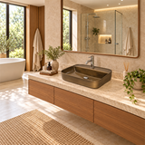 Lavamanos Oxyde Vintage 50 × 39 cm — ambientación amplia de baño