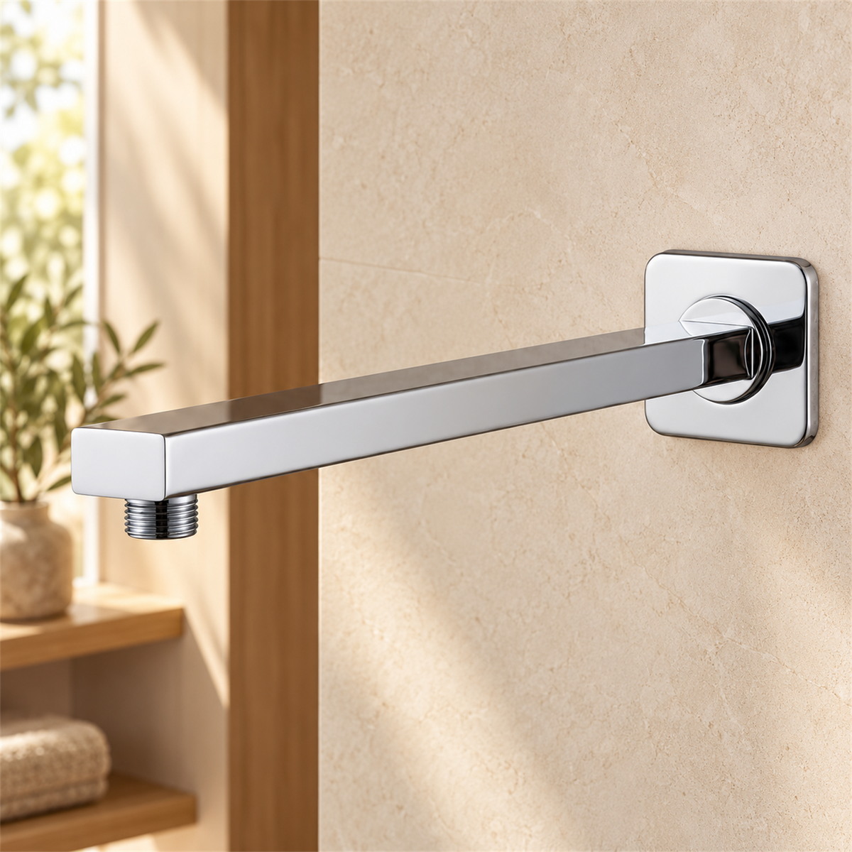 Tubo Para Regadera Cuadrado Cromo 40 cm — detalle del producto