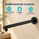 Tubo Para Regadera Redondo Nuvo Negro 40 cm — características verificadas