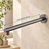 Tubo Para Regadera Nuvo Gun Gray 40 cm — largo nominal