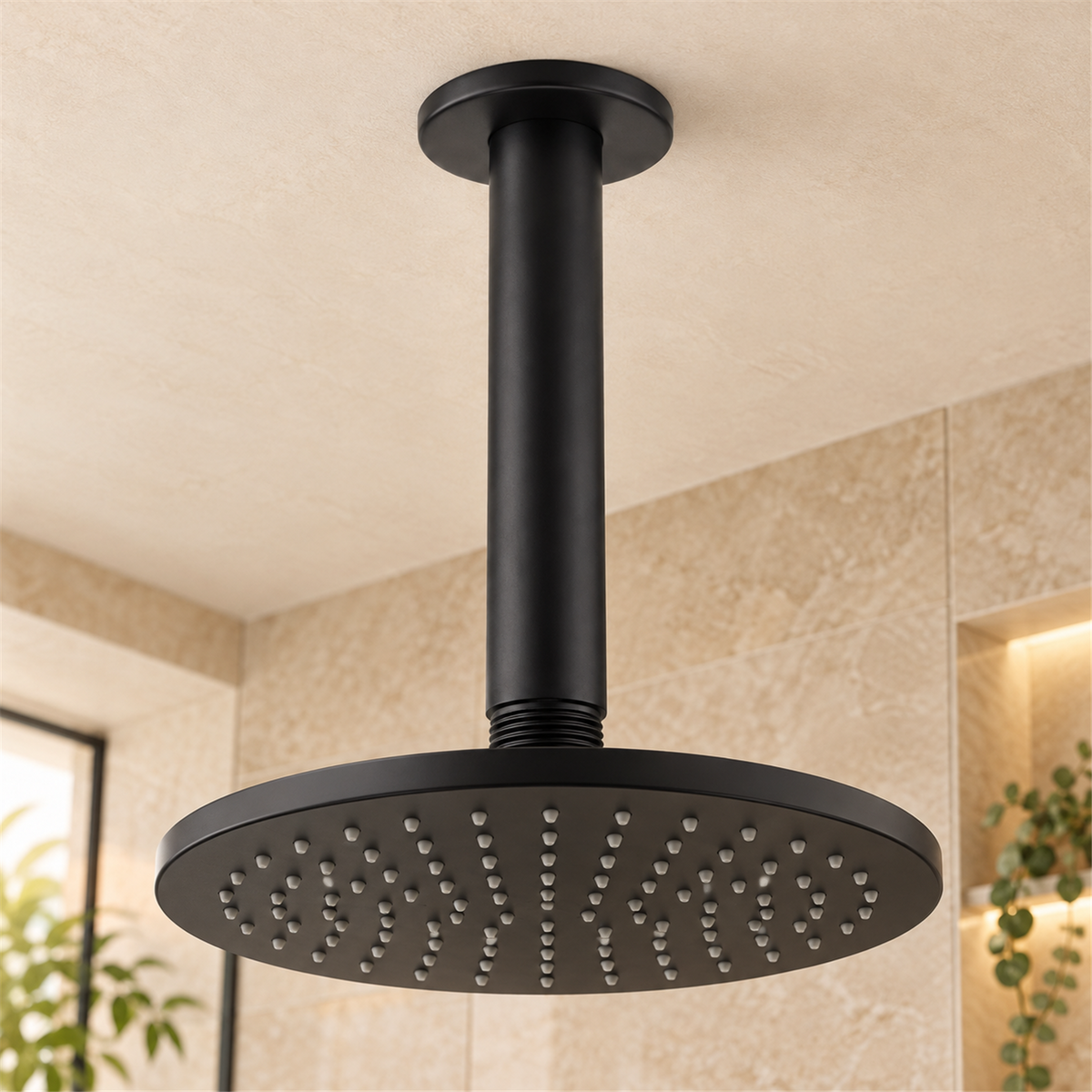 Tubo Para Regadera De Techo Negro 15 cm — detalle del producto