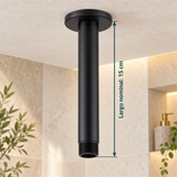 Tubo Para Regadera De Techo Negro 15 cm — largo nominal