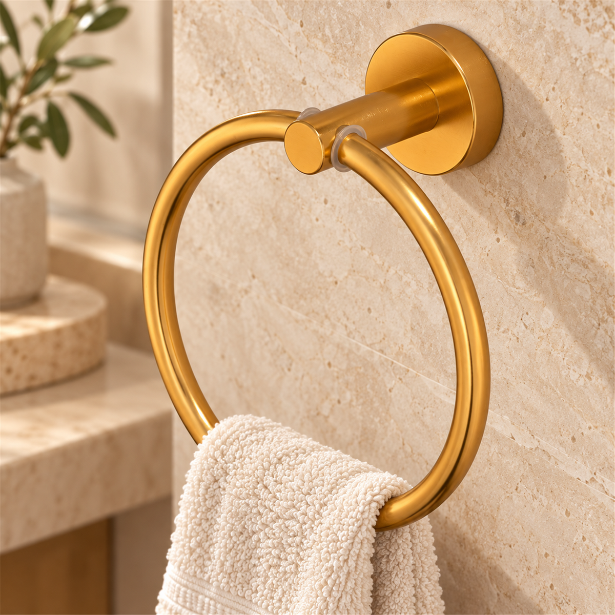 Toallero Aro Jade Dorado En Aluminio — detalle del producto