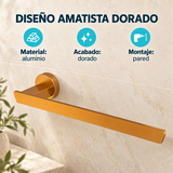 Toallero Amatista Dorado En Aluminio — características