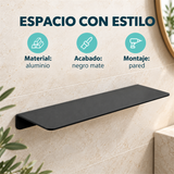 Repisa Rectangular Negra En Aluminio — características