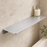 Repisa Rectangular Silver En Aluminio — detalle instalado