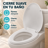 Tapa Sanitaria Alargada De Cierre Lento Blanca - Características verificadas