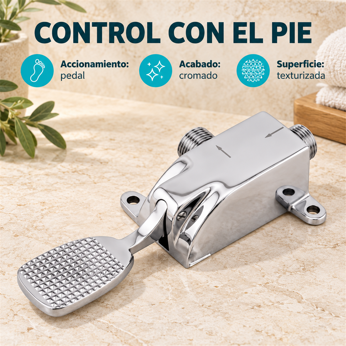 Llave De Pedal Cromada Grande - Características verificadas