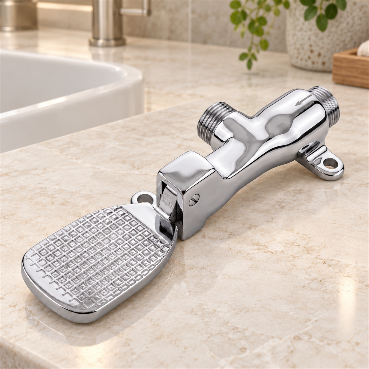 Llave De Pedal Cromada Pequeña - Fotografía contextual del repuesto