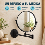 Espejo Circular Articulado Negro - Características verificadas
