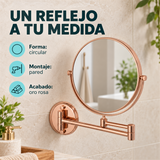 Espejo Circular Articulado Oro Rosa - Características verificadas