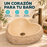 Lavamanos En Piedra Natural Corazón Beige - Características verificadas