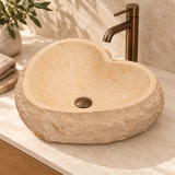 Lavamanos En Piedra Natural Corazón Beige - Vista cercana del producto