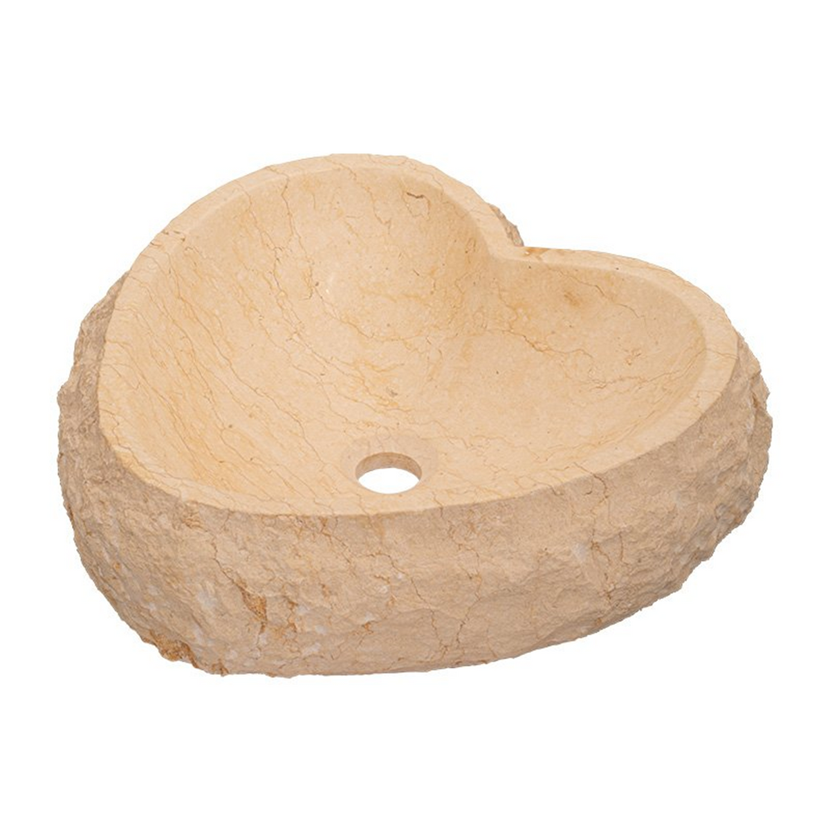 Lavamanos En Piedra Natural Corazón Beige - Foto oficial del producto