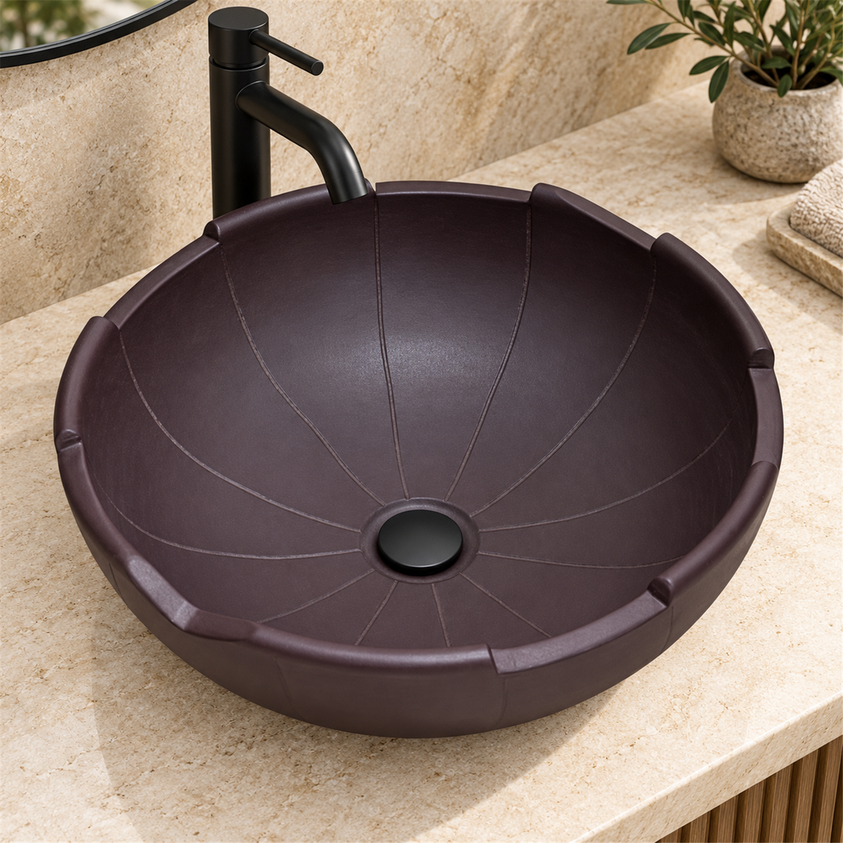 Lavamanos Moratto Morado Ø40 cm - Vista cercana del producto