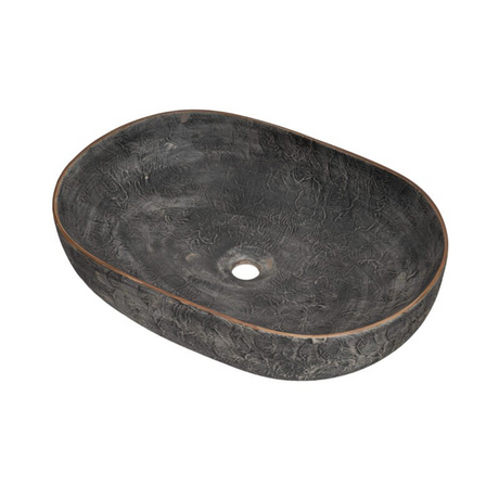 Lavamanos Queen Gris Y Dorado 58,5 × 40 cm