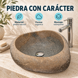 Lavamanos En Piedra Natural Gris Y Café - Características verificadas