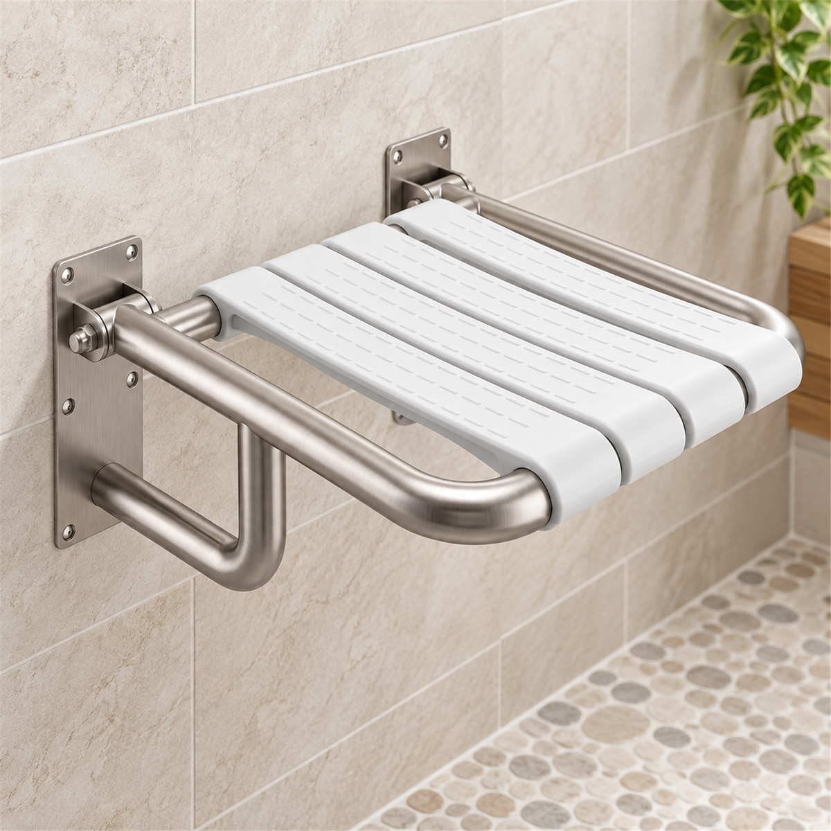 Silla Plegable De Pared Para Ducha - Vista cercana del producto