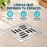 Rejilla De Piso Tri-Line Plateada Con Antirretorno - Características verificadas