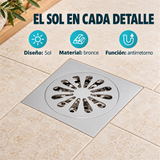 Rejilla De Piso Cuadrada Sol En Bronce - Características verificadas