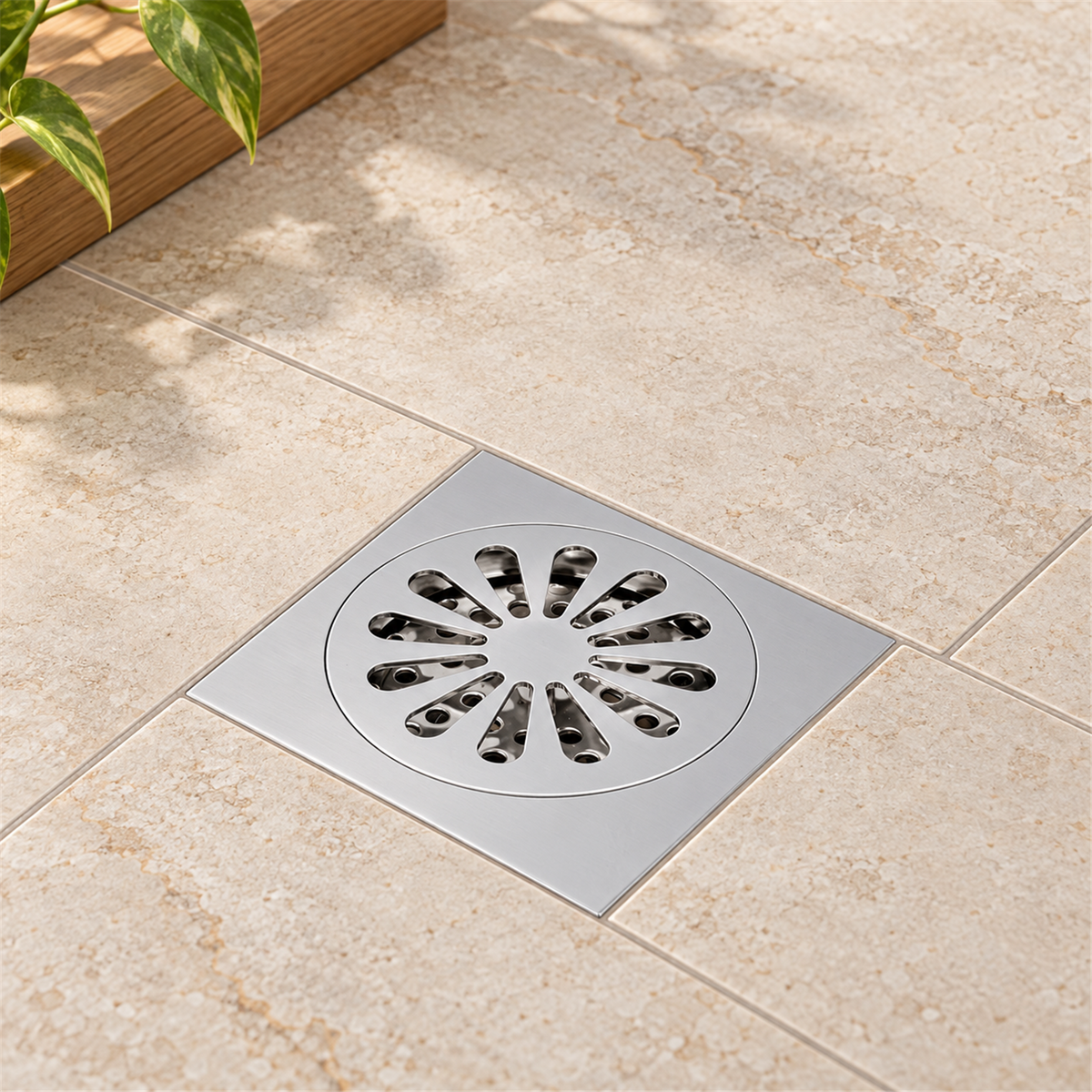 Rejilla De Piso Cuadrada Sol En Bronce - Vista cercana del producto