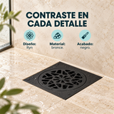 Rejilla De Piso Cuadrada Ryn Negra En Bronce - Características del producto