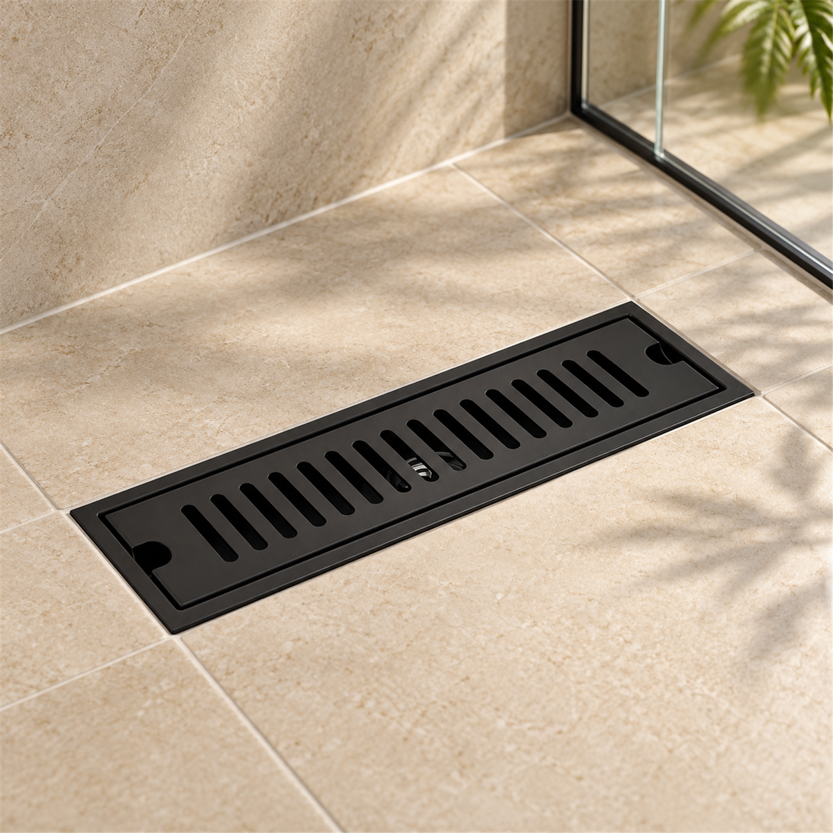 Rejilla Lineal Ladrillo Negra De 30 cm - Vista cercana del producto