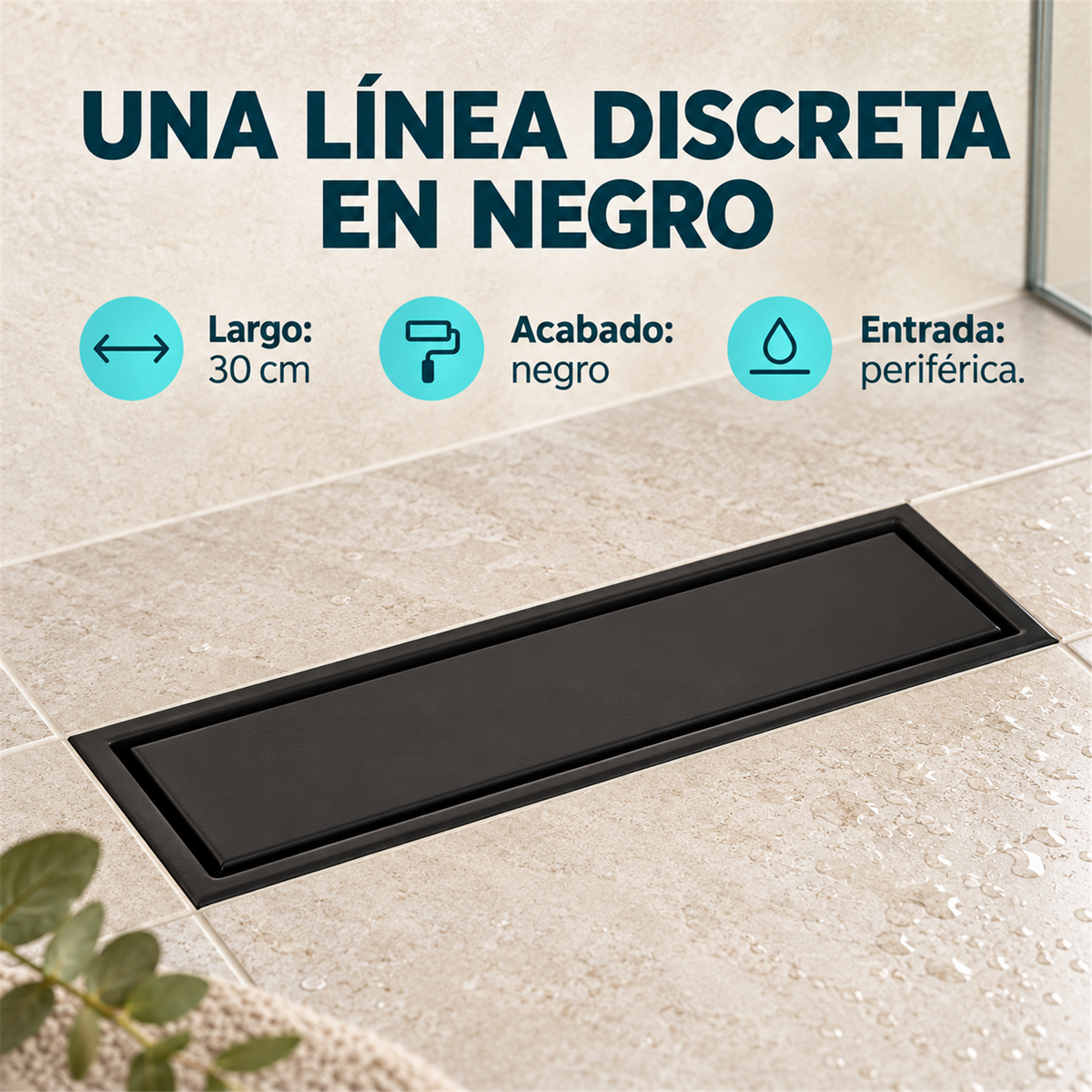 Rejilla Invisible Negra De 30 cm - Características del producto