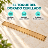 Rejilla Invisible Dorada Cepillada De 60 × 10 cm - Características del producto