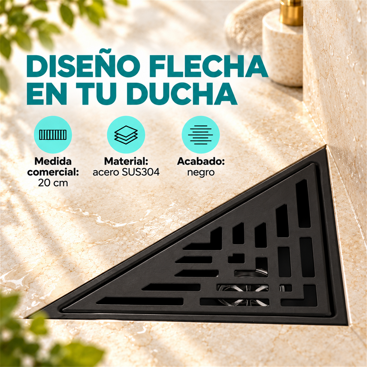 Rejilla Triangular Flecha Negra De 20 cm - Características del producto
