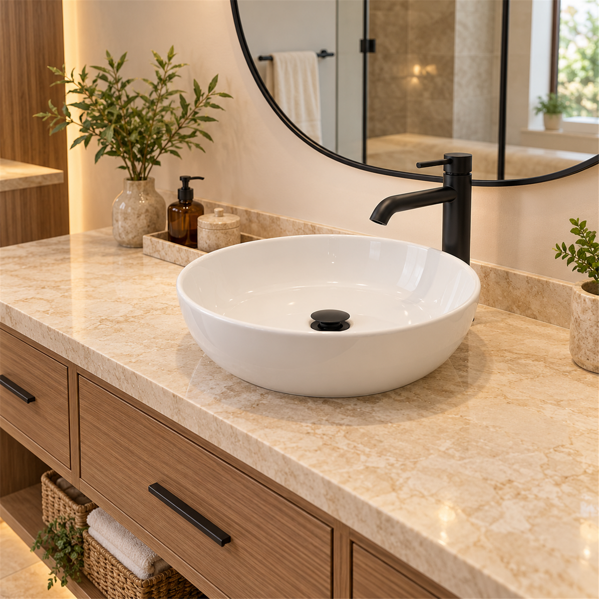 Desagüe Push Negro Para Lavamanos - Ambientación amplia con escala natural