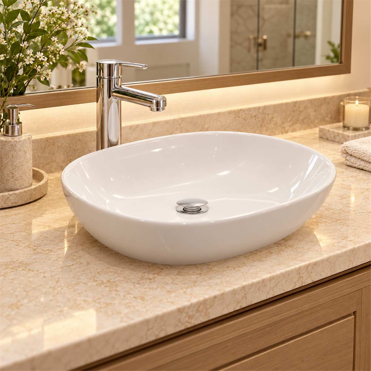 Desagüe Push Sin Rebose En Bronce - Ambientación amplia con escala natural