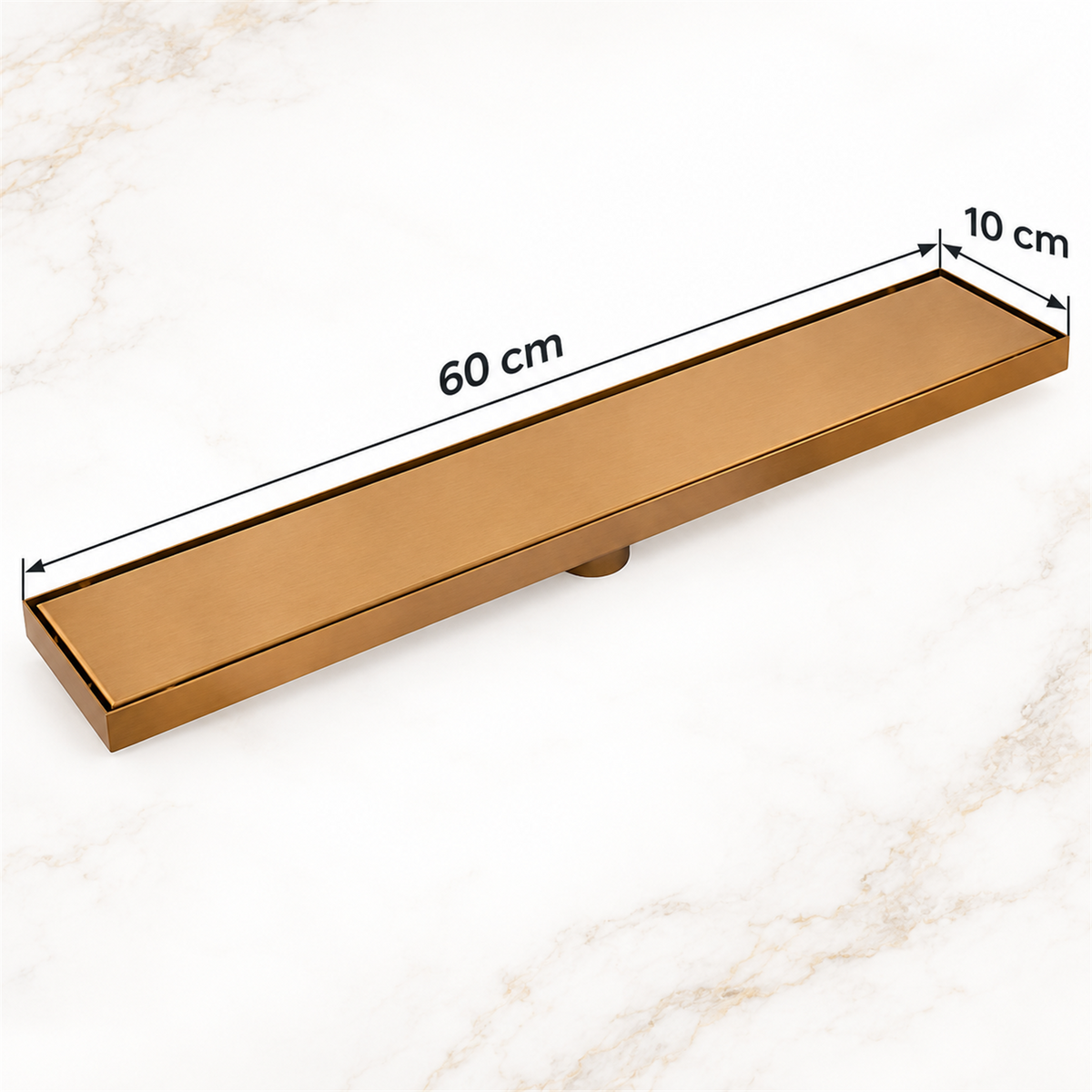 Rejilla Invisible Dorada De 60 × 10 cm - Medidas del producto