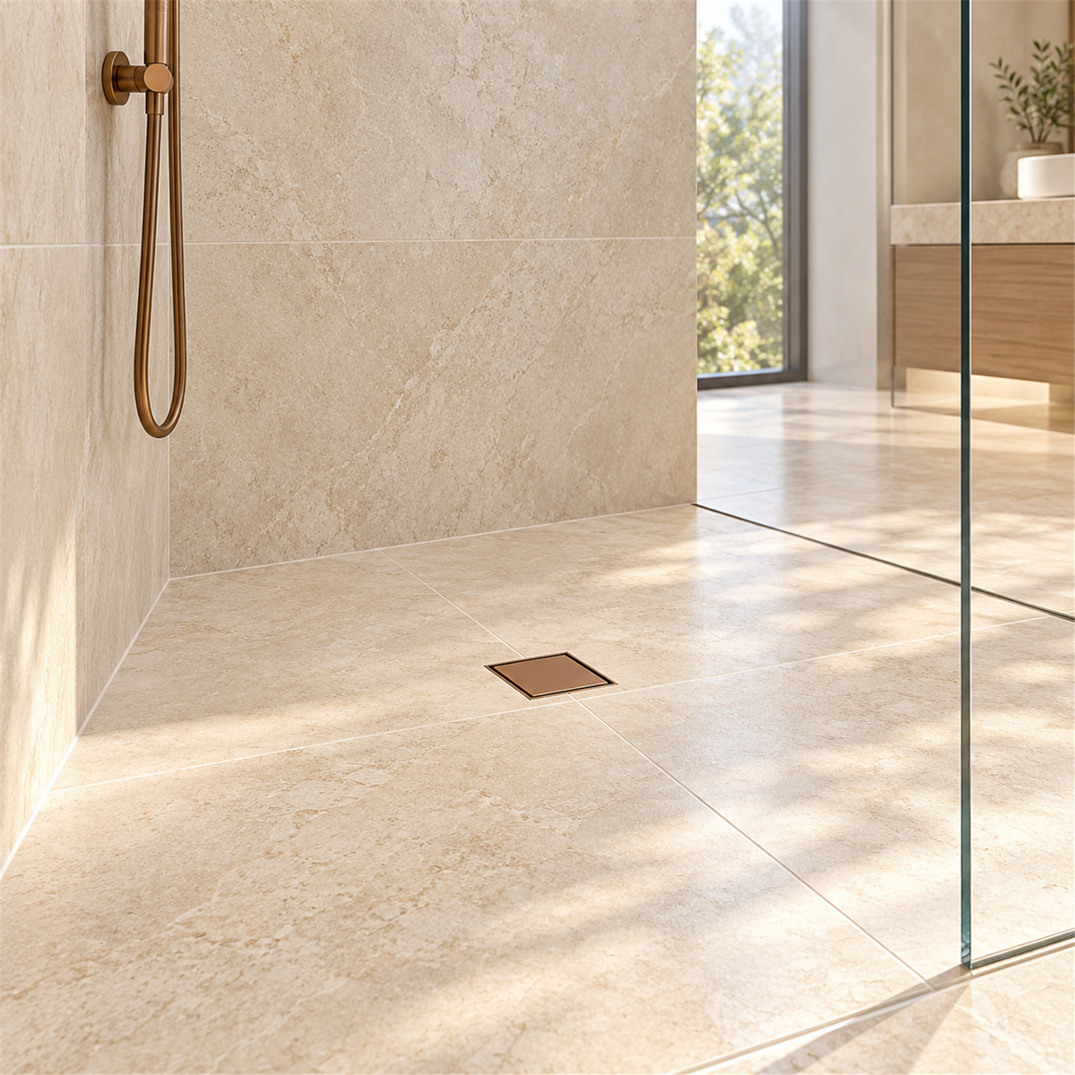 Rejilla Invisible En Oro Rosa De 10 × 10 cm - Ambientación amplia con escala natural