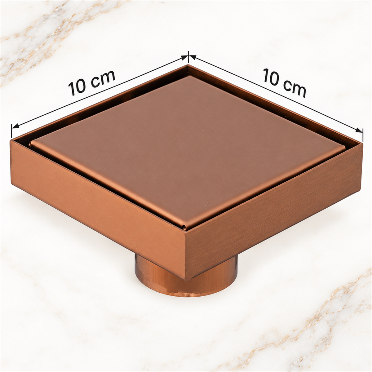 Rejilla Invisible En Oro Rosa De 10 × 10 cm - Medidas del producto