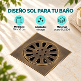 Rejilla De Piso Sol Vintage De 10 × 10 cm - Características del producto